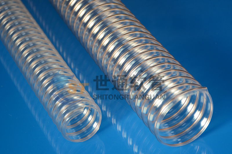 PU 鋼絲軟管，PU鋼絲管，PU聚氨酯鋼絲波紋管，耐磨工業吸塵通風軟管 
